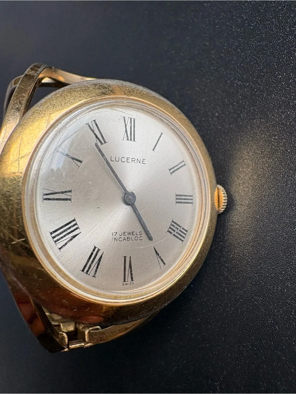 Lucerne Gold Tone Women's retro style Bracelet Watch